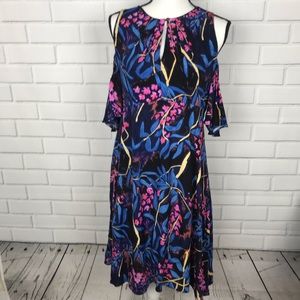 Maeve multi-color open shoulder Elia dress size 8